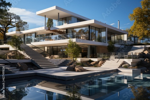 Modern Architecture visualized on a professional Stockphoto © 4kclips
