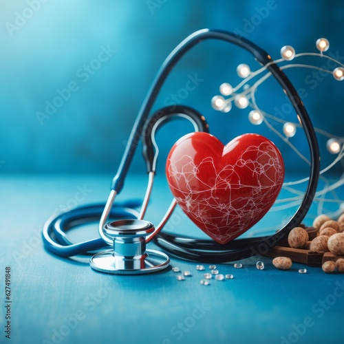 World Heart Day: Human Heart Beat Flat illustration generated by AI