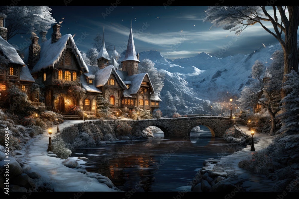 Christmas Winter Wonderland at night