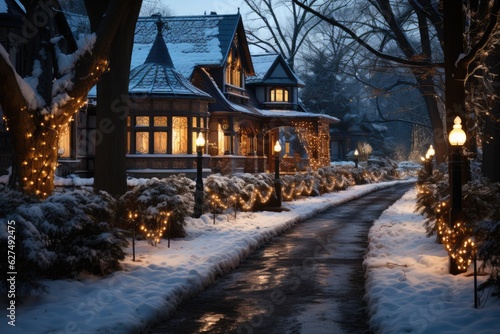 Christmas Winter Wonderland at night © 4kclips