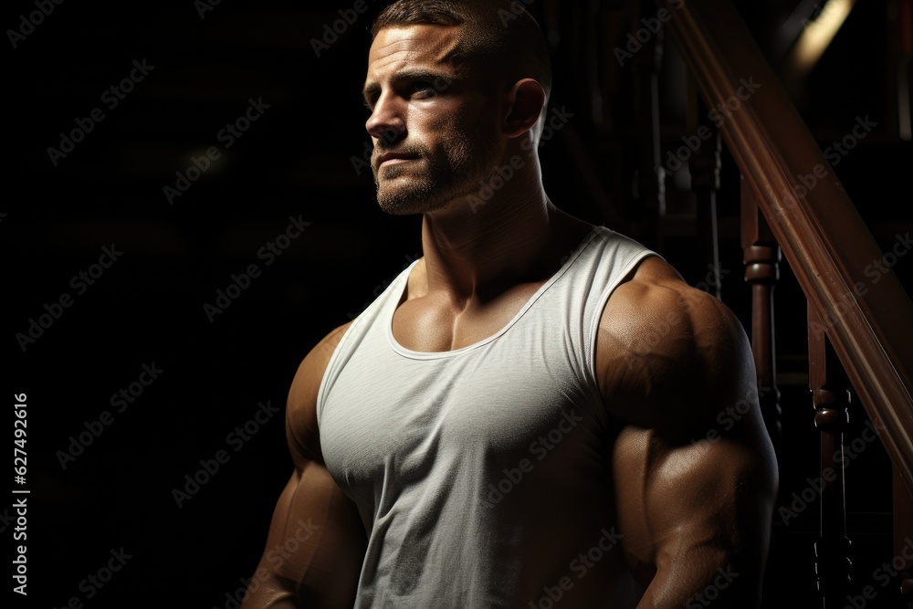 Fototapeta premium Bodybuilding visualized on a professional Stockphoto