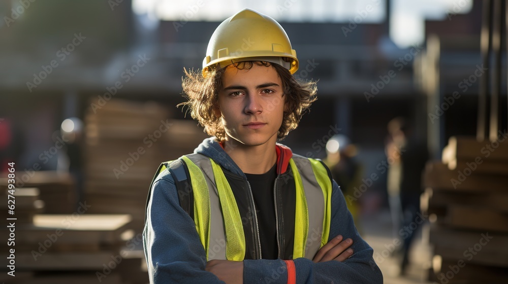 portrait of a young construction worker portrait of a young construction worker