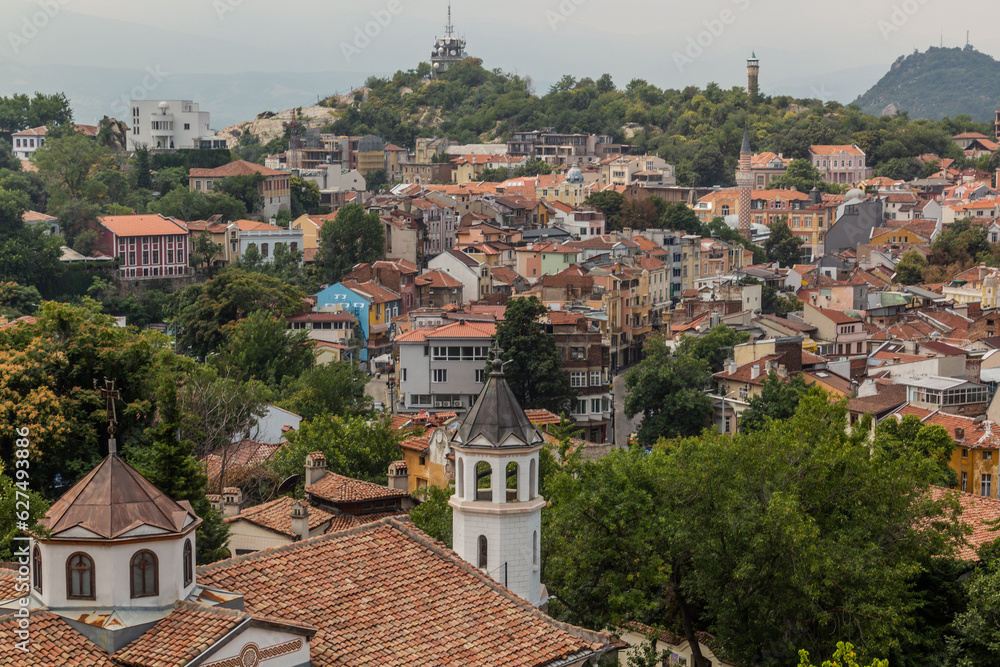 Skyline of the Old town of Plovdiv, Bulgaria