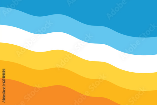 summer, vacation wavy background; top view of the beach- vector illustration