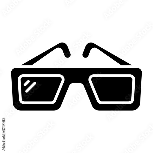 3D Glasses Glyph Icon