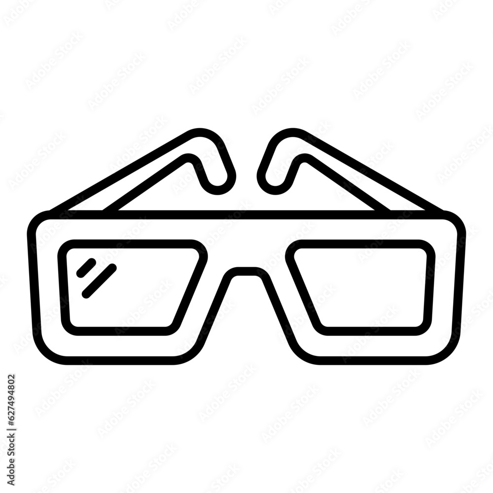 3D Glasses Line Icon 3D Glasses Line Icon