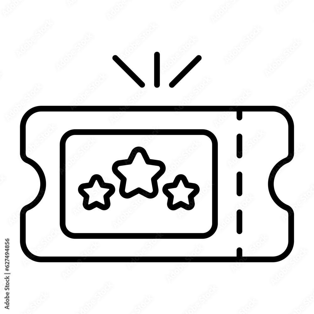 Film Ticket Line Icon Film Ticket Line Icon