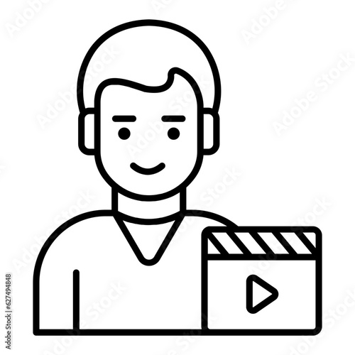 Movie Director Line Icon