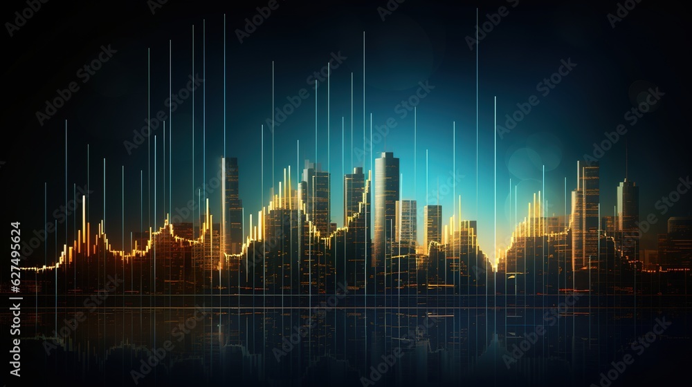 stock market, economic graph with diagrams, business and financial concepts and reports, abstract blue technology communication with generative ai stock market, economic graph with diagrams, business and financial concepts and reports, abstract blue technology communication with generative ai