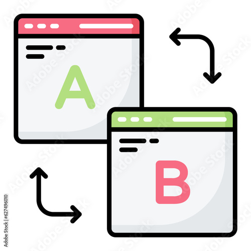 AB Testing Line Color Icon