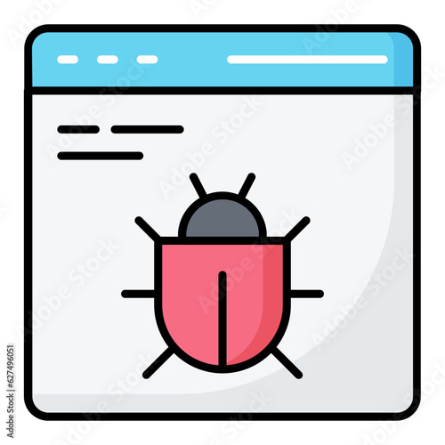 Bug Line Color Icon