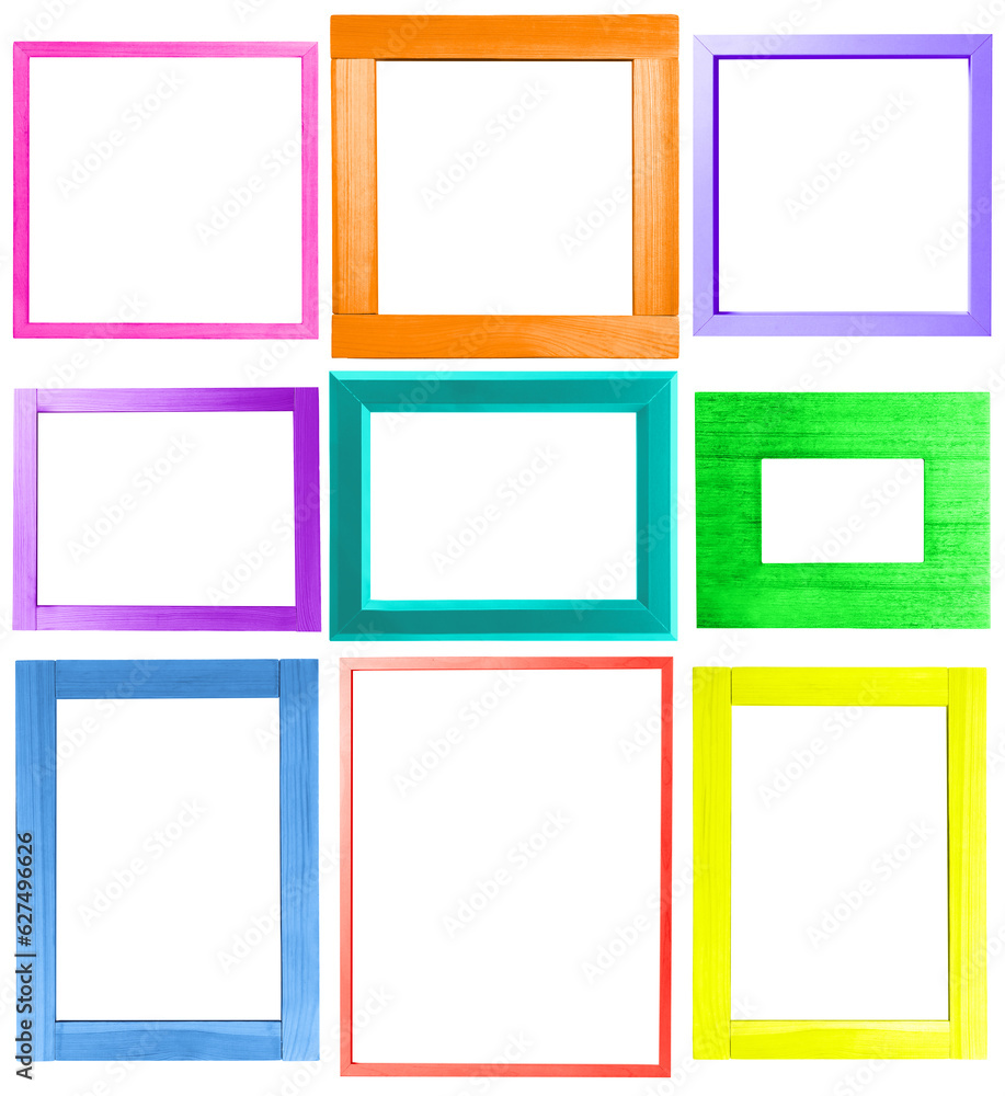 Collage with bright rectangular frames on white background Collage with bright rectangular frames on white background