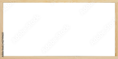 Wooden frame with blank white background. Banner for design