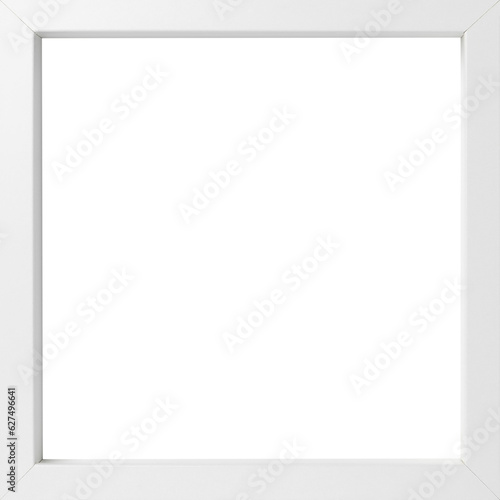 Frame with blank white background. Mockup for design