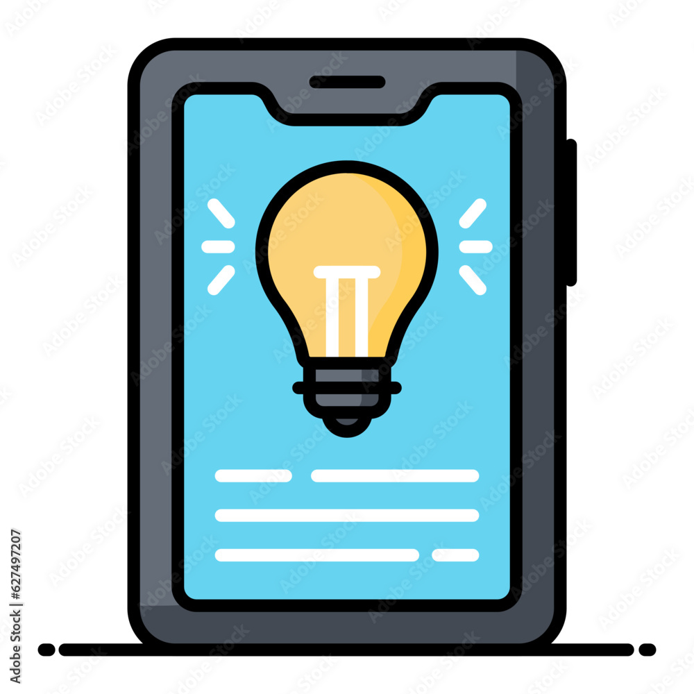 Mobile Idea Line Color Icon Mobile Idea Line Color Icon