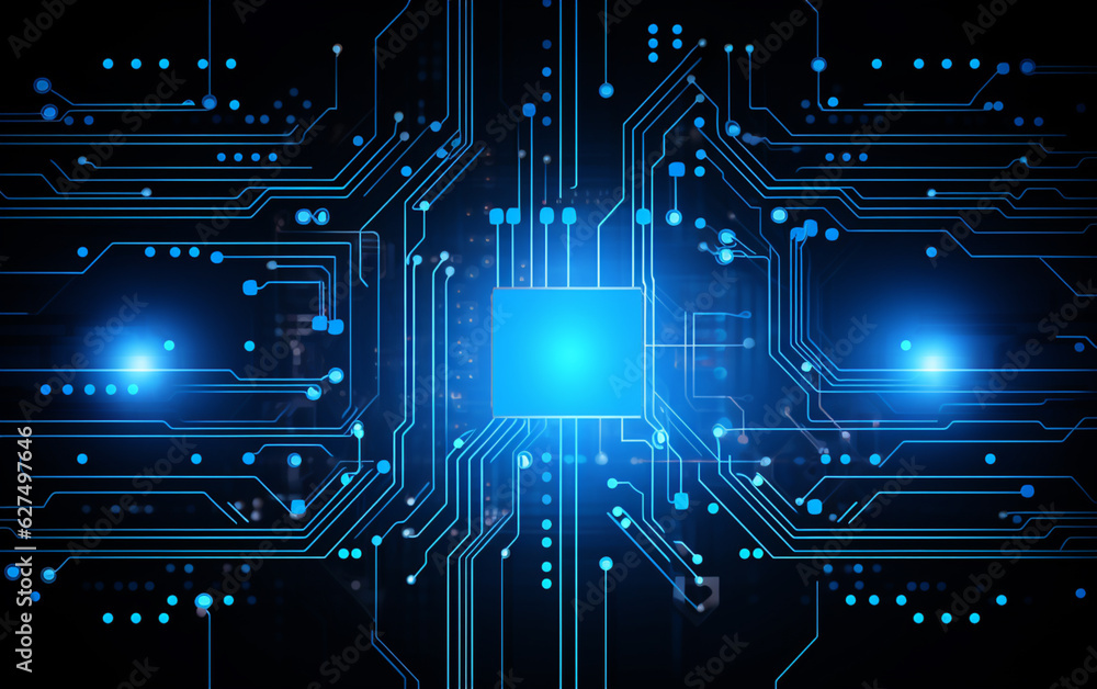 Digital technology futuristic banner with circuit lines Digital technology futuristic banner with circuit lines