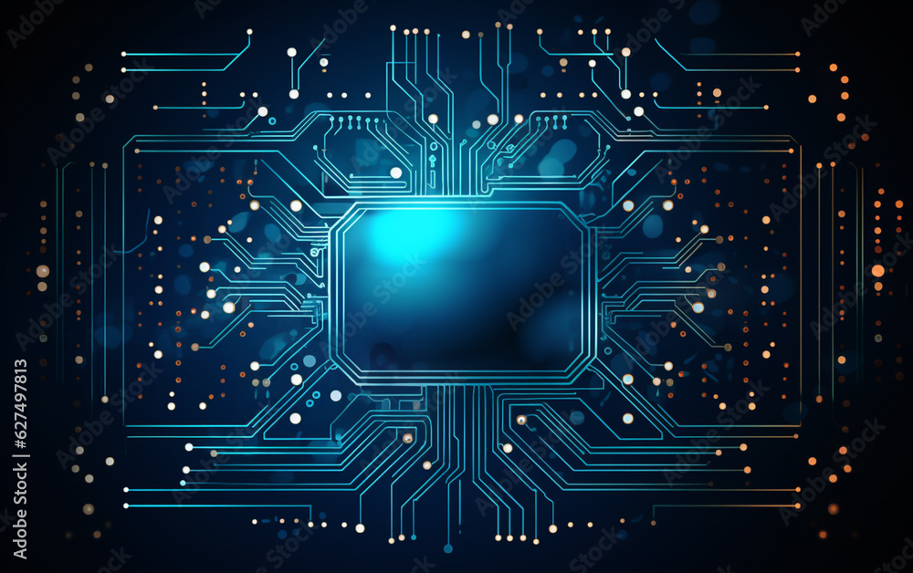Digital technology futuristic banner with circuit lines Digital technology futuristic banner with circuit lines