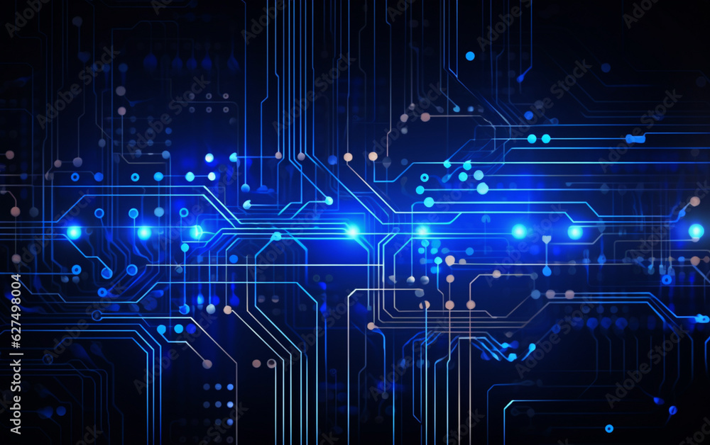 Digital technology futuristic banner with circuit lines Digital technology futuristic banner with circuit lines