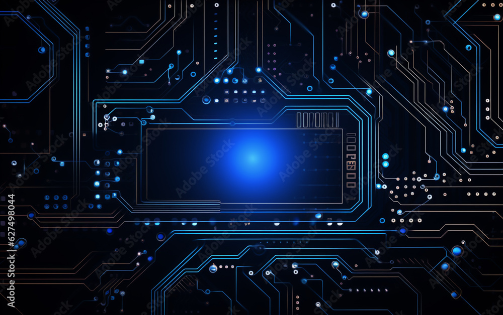 Digital technology futuristic banner with circuit lines Digital technology futuristic banner with circuit lines