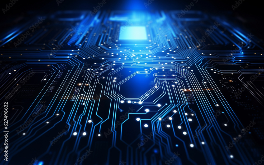 Digital technology futuristic banner with circuit lines Digital technology futuristic banner with circuit lines