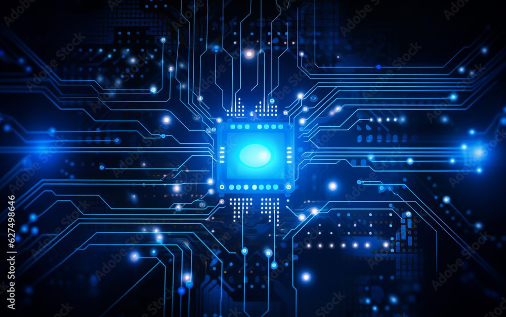 Digital technology futuristic banner with circuit lines Digital technology futuristic banner with circuit lines