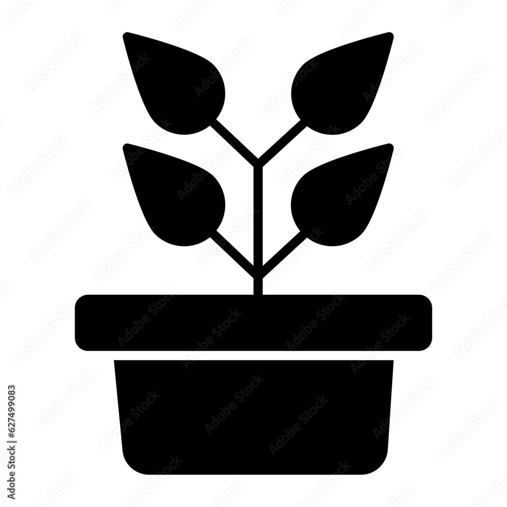 Pot Plant Glyph Icon Pot Plant Glyph Icon