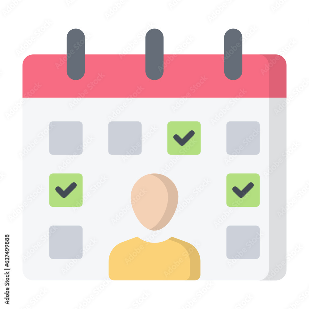Personal Schedule Flat Icon Personal Schedule Flat Icon
