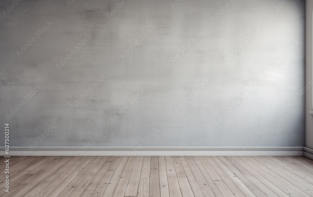 Empty room gray wall room with wooden floor Empty room gray wall room with wooden floor