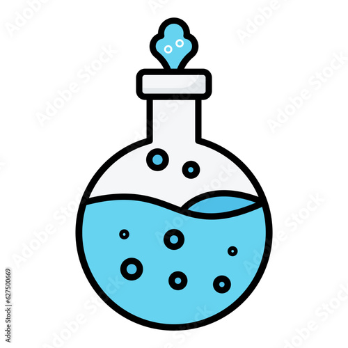 Chemical Reaction Line Color Icon