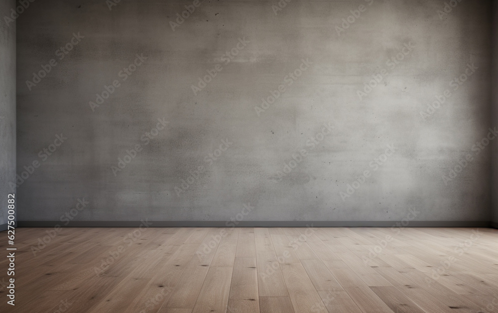 Empty room gray wall room with wooden floor Empty room gray wall room with wooden floor