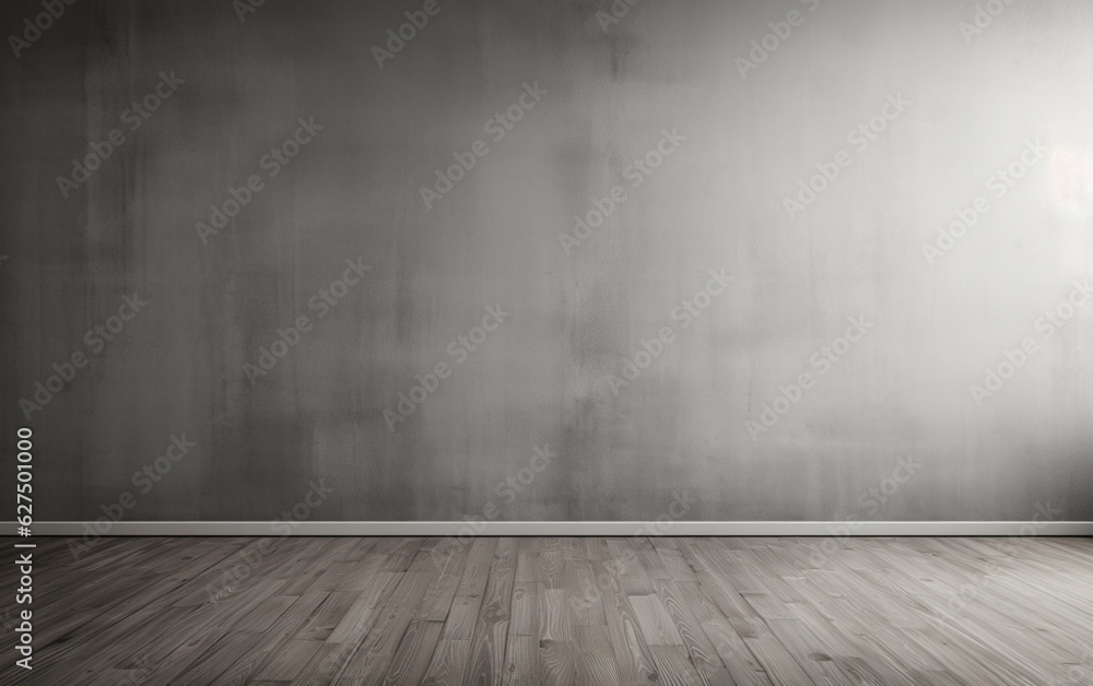 Empty room gray wall room with wooden floor Empty room gray wall room with wooden floor