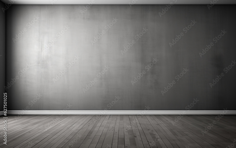 Empty room gray wall room with wooden floor Empty room gray wall room with wooden floor