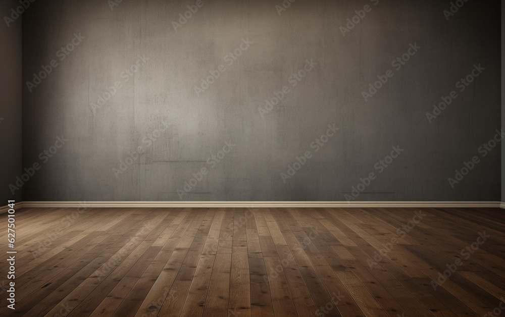 Empty room gray wall room with wooden floor Empty room gray wall room with wooden floor