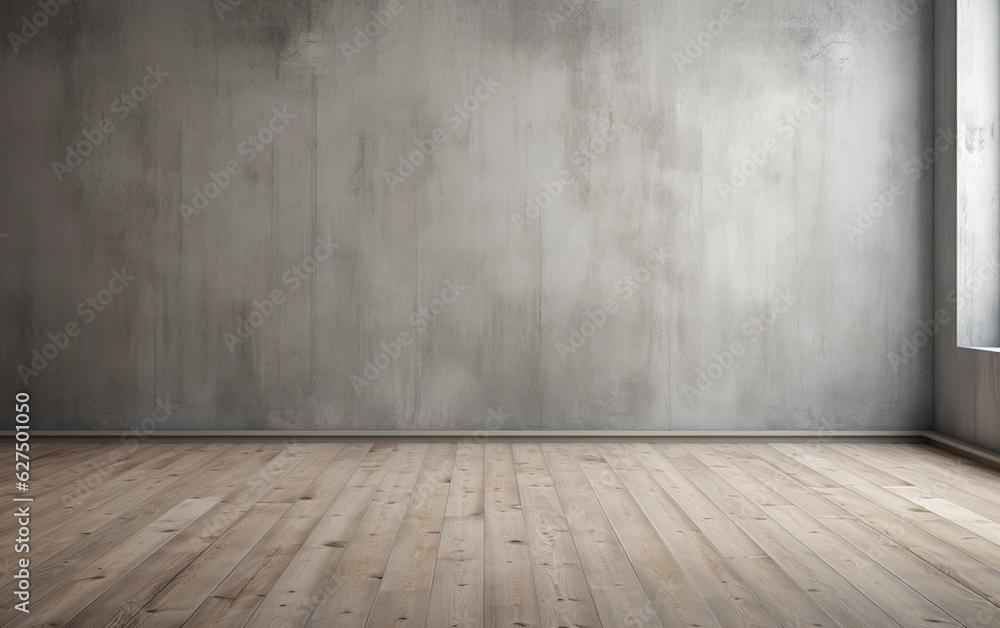 Empty room gray wall room with wooden floor Empty room gray wall room with wooden floor