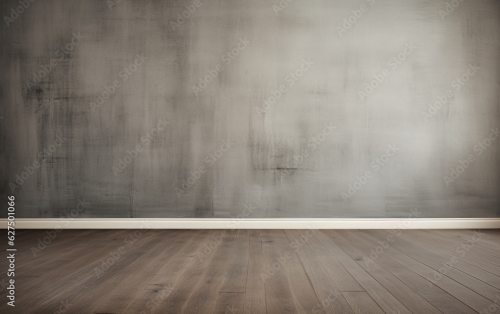 Empty room gray wall room with wooden floor Empty room gray wall room with wooden floor