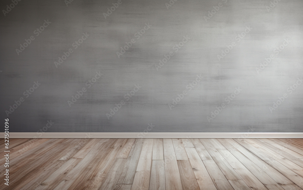 Empty room gray wall room with wooden floor Empty room gray wall room with wooden floor