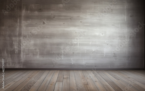 Empty room gray wall room with wooden floor