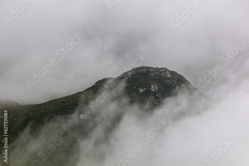 Misty peak in Rila mountains, Bulgaria