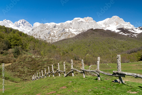 The Vegabaño fold in the western massif of Picos de Eurpa National Park with Peña Santa in the background. Leon, Spain. photo