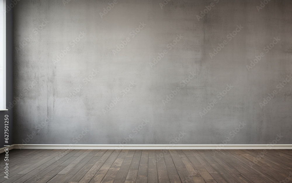 Empty room gray wall room with wooden floor Empty room gray wall room with wooden floor