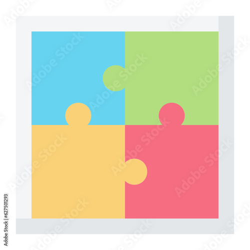 Jigsaw Puzzle Flat Icon