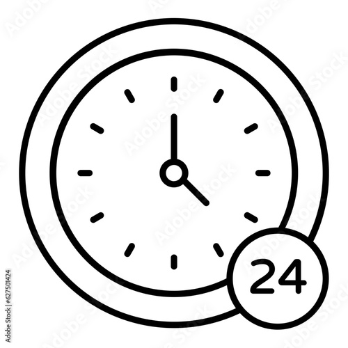 24 Hours Service Line Icon