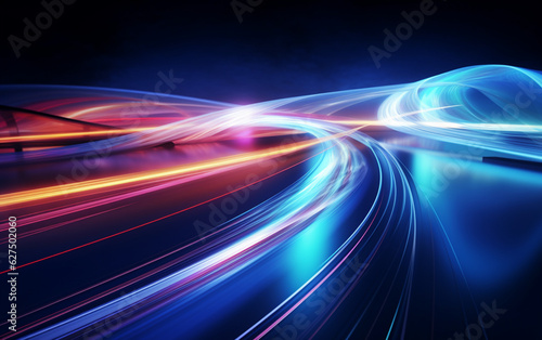 Flowing speed lines technology background