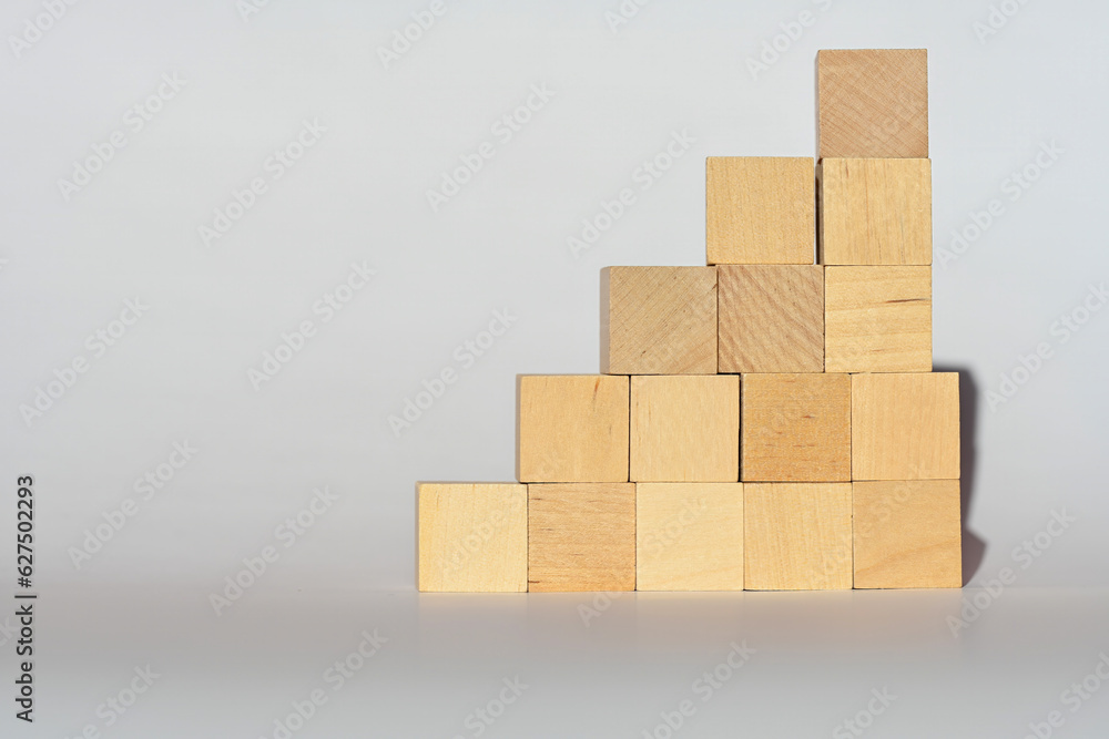 Obraz premium wooden blocks on white background
