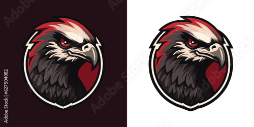Falcon Mascot Emblem, Vector Illustration logo, Falcon Mascot logo isolated background, Professional E sports team or Gaming club Logo, Falcon or Eagle Badge logo