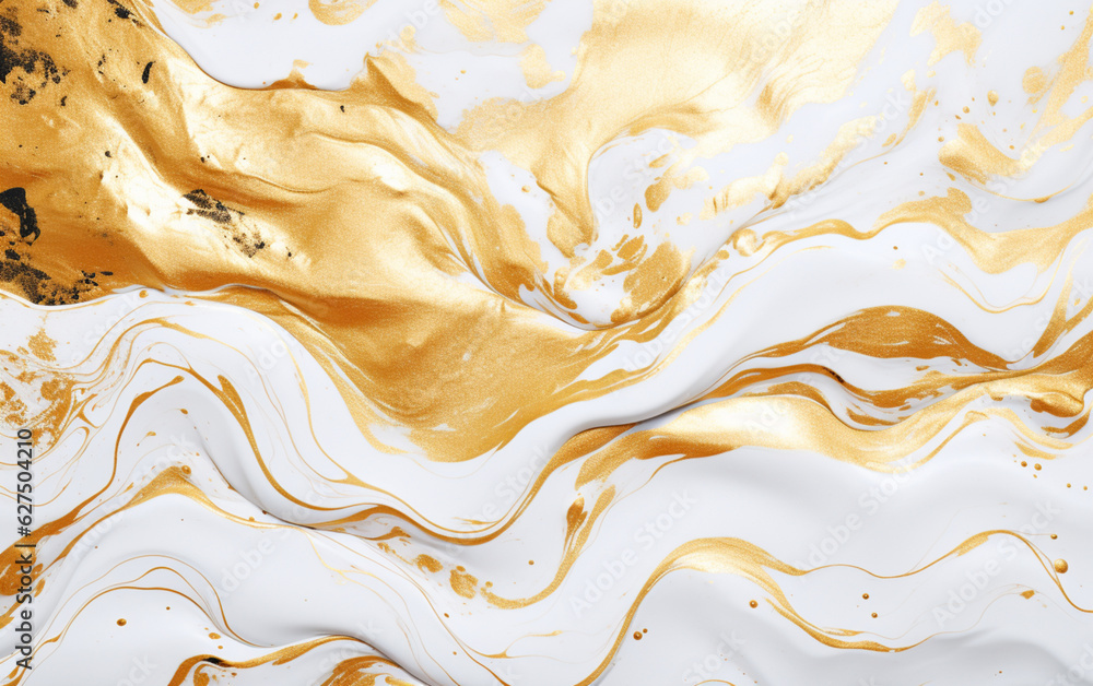 Realistic liquid marble background with gold Realistic liquid marble background with gold