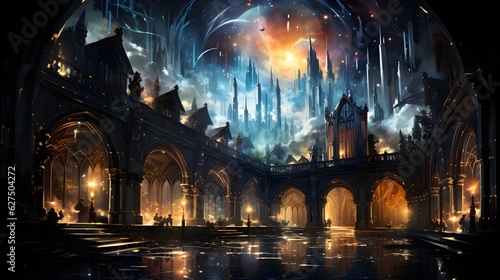 Wallpaper Mural The Enchanted Library: Ancient Wisdom Meets AI-Generated Holographic Books Torontodigital.ca