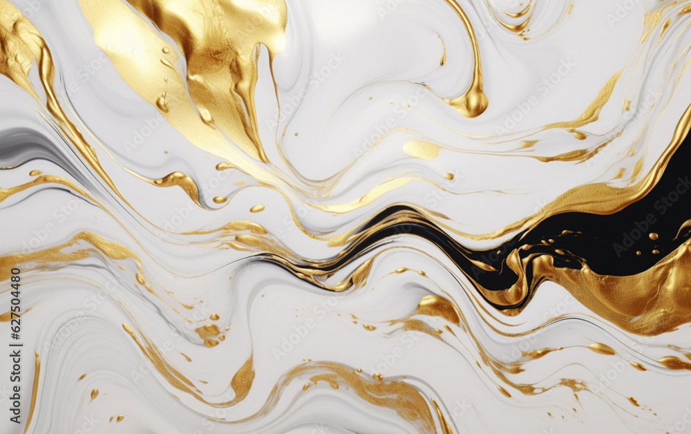 Realistic liquid marble background with gold Realistic liquid marble background with gold