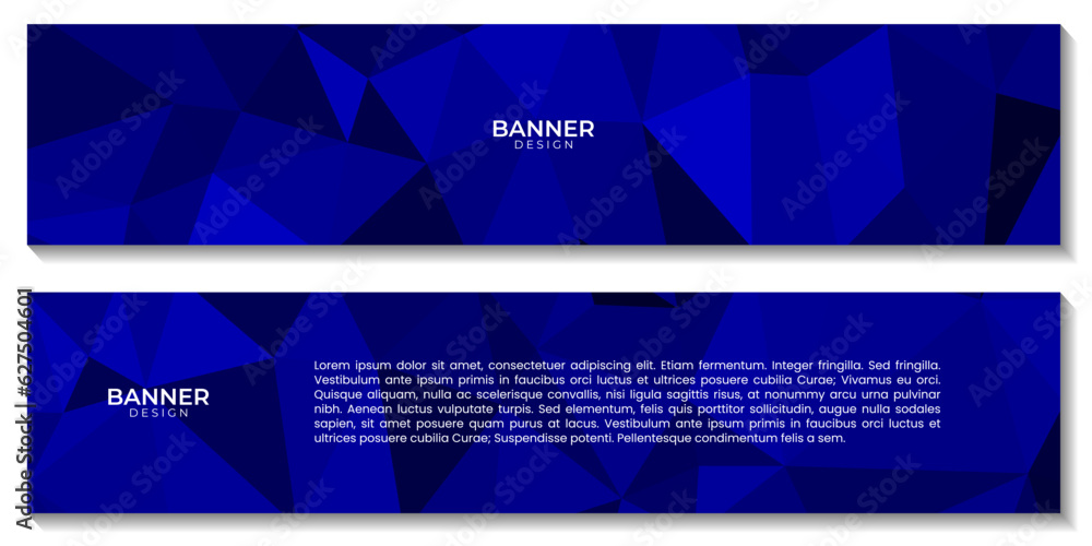 set of banners. abstract blue geometric triangle pattern background for business project set of banners. abstract blue geometric triangle pattern background for business project