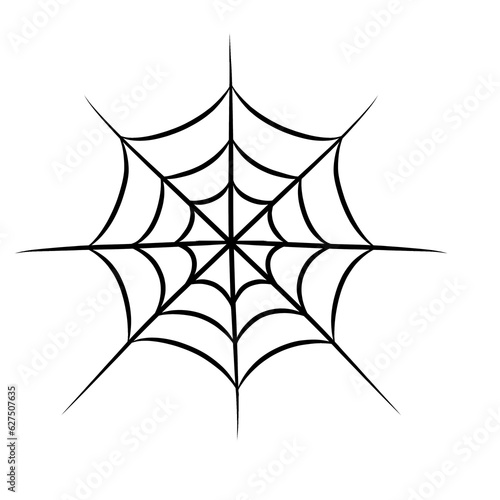 Spider web, Halloween element, outline drawing 